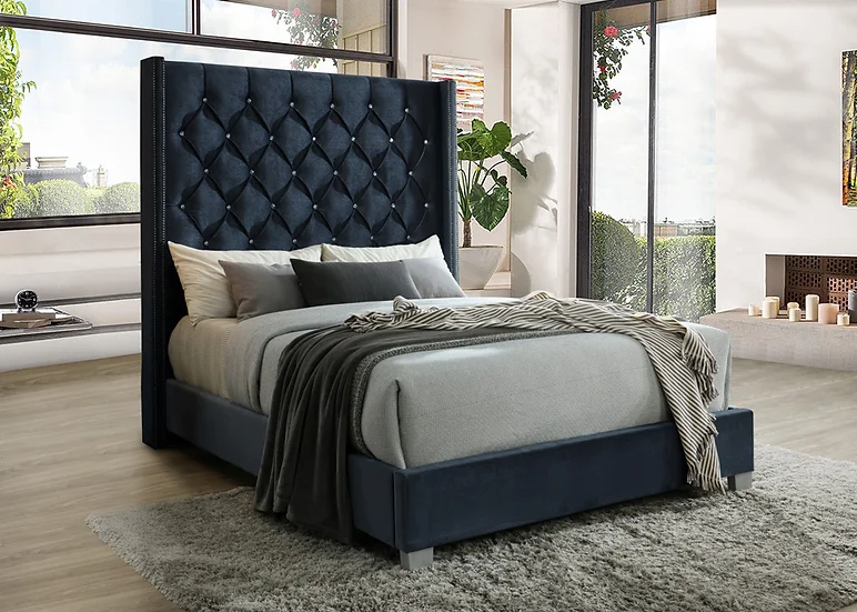 B9810 BEVERLY BLACK BED AVAILABLE IN QUEEN AND KING SIZES