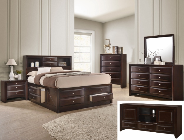 SETB4265 EMILY STORAGE DARK CHERRY AVAILABLE IN QUEEN AND KING SIZES