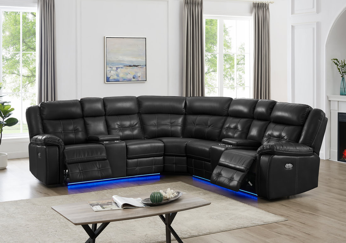 AMAZON POWER RECLINING SECTIONAL AVAILABLE IN BLACK BROWN AND WHITE