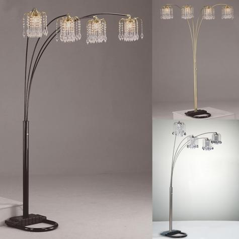 4893PEW RAIN DROP ARC LAMP 84"H PEWTER