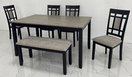 Switch Paige 6-Piece Dining Set with 4 Chairs and Bench Available in Light Grey and Dark Grey 3 image