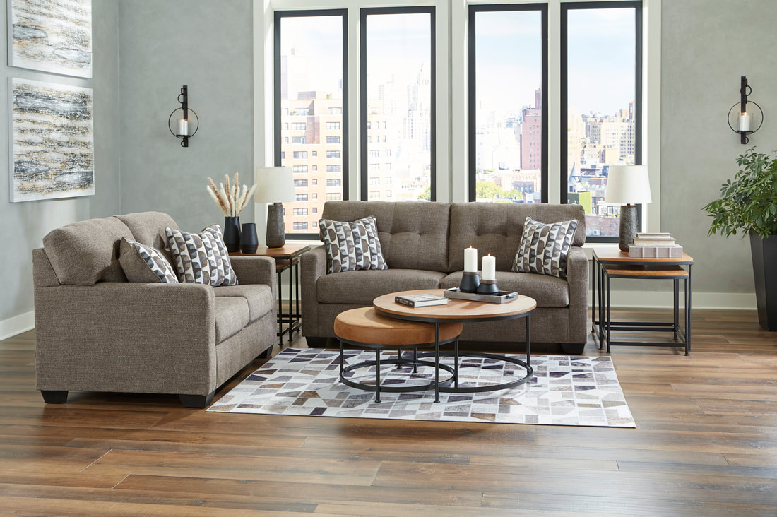 ASHLEY 310-05 SOFA & LOVESEAT AVIALABLE IN CHOCOLATE AND PEBBLE COLORS