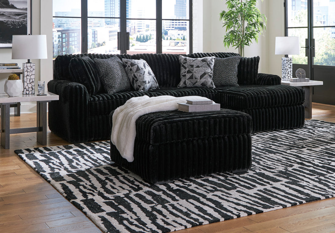ASHLEY 981-03 2 PIECE BLACK SECTIONAL WITH OPTIONAL OTTOMAN