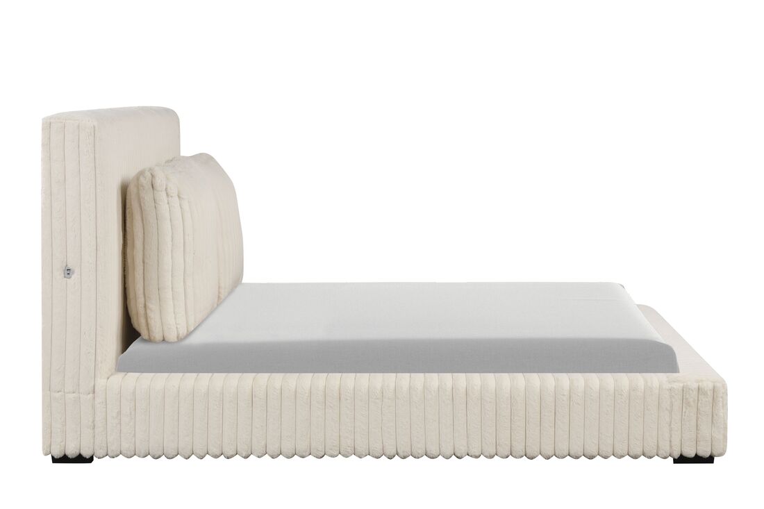 LAUREN BEIGE PLATFORM BED AVAILABLE IN QUEEN AND KING SIZES