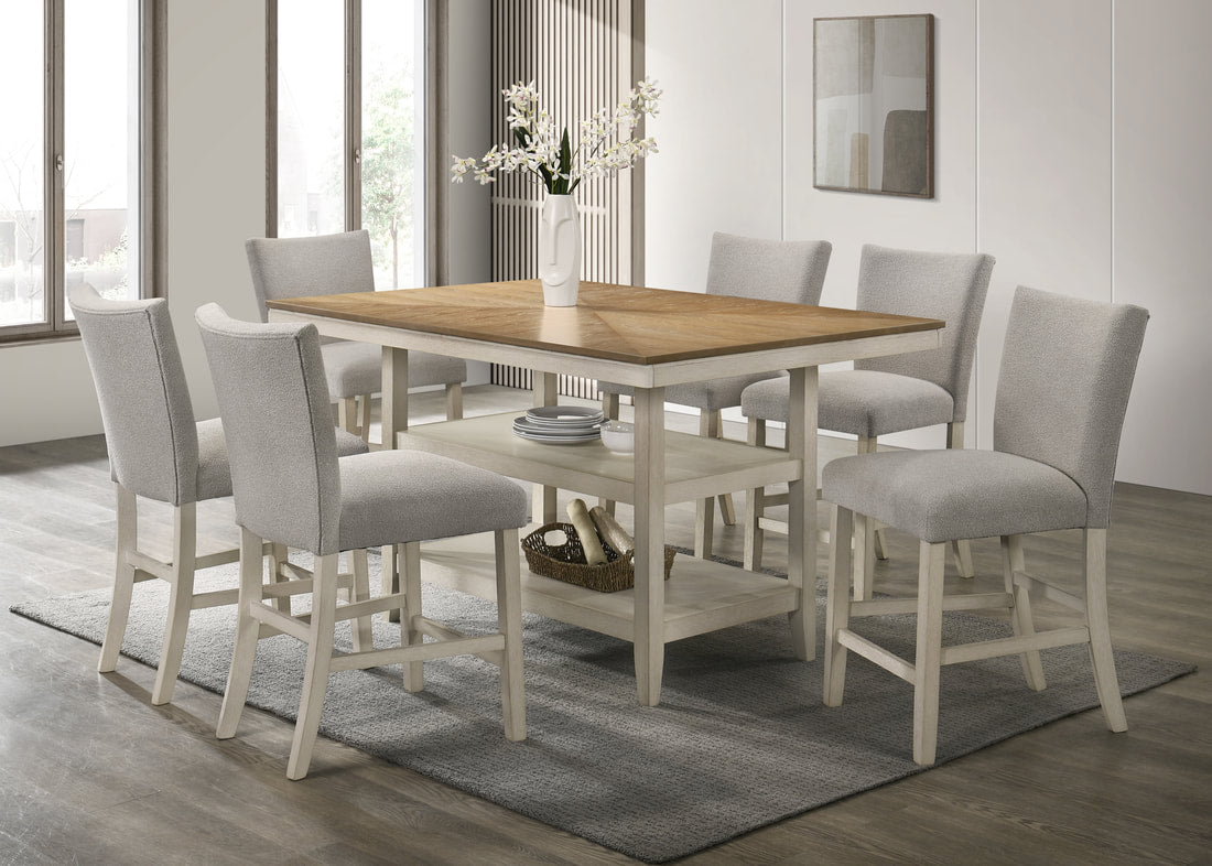 MARTON COUNTER HEIGHT TABLE AND 6 CHAIRS