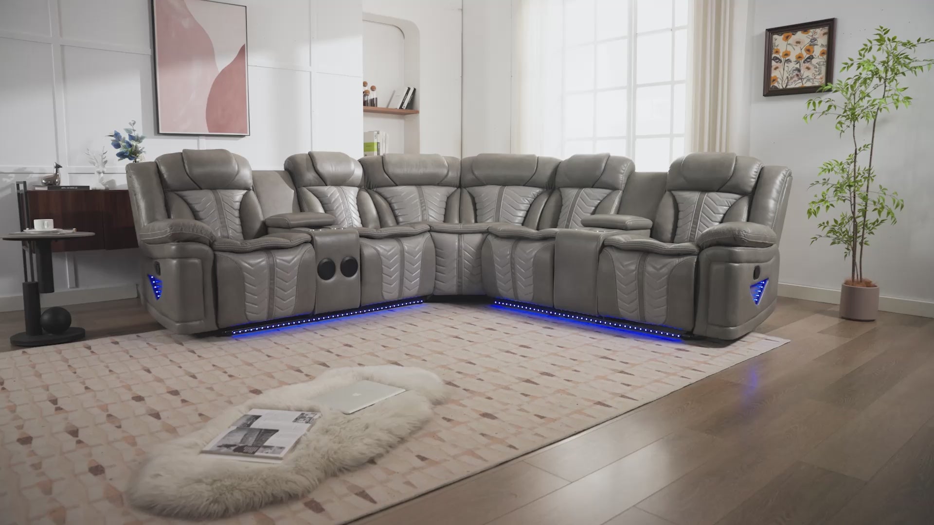 S2025 INNOVA GREY RECLINING SECTIONAL