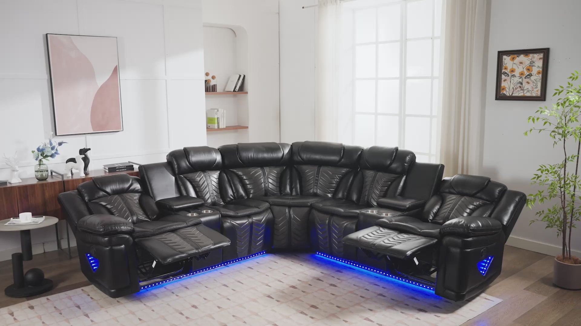 S2025 INNOVA BLACK RECLINING SECTIONAL