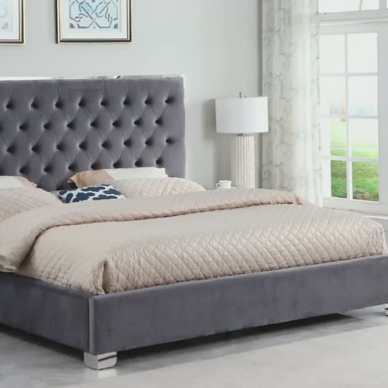 B600 ROSE (BLACK) PLATFORM BED AVAILABLE IN QUEEN AND KING SIZES