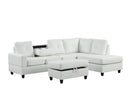 Switch ROCKET WHITE PU REVERSIBLE SECTIONAL WITH OPTIONAL OTTOMAN 2 image