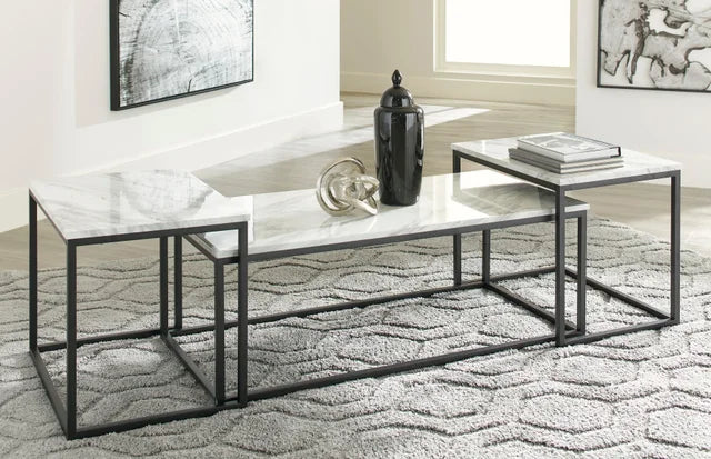 T182-13 COCKTAIL TABLE AND 2 END TABLES