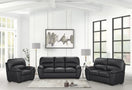 Switch TIFFANY FAUX LEATHER BLACK LIVING ROOM SET AVAILABLE AS 2 PIECE OR 3 PIECE SET 1 image
