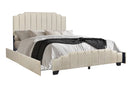 Switch HH975 BEIGE PLATFORM BED WITH STORAGE AVAILABLE IN FULL QUEEN AND KING SIZES 2 image