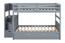 Switch BB53 GRAY FULL/FULL BUNK BED WITH TWIN TRUNDLE + STAIRWAY STORAGE 3 image