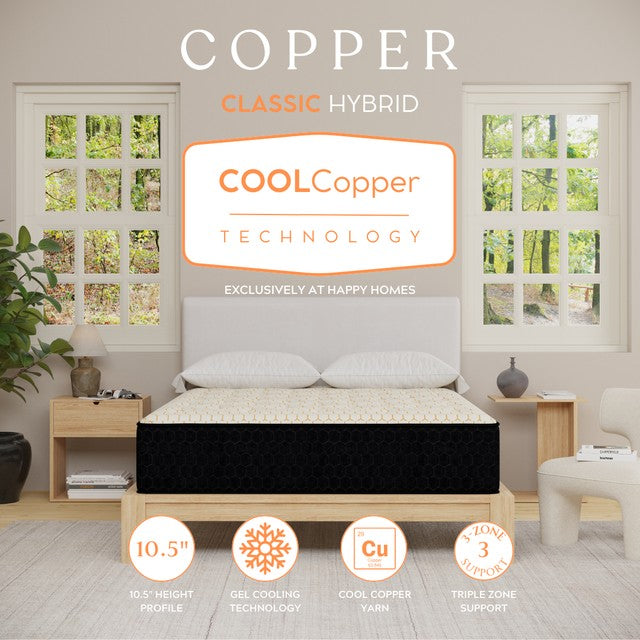 COPPER CLASSIC HYBRID 10.5" MEDIUM COMFORT AVAILABLE IN QUEEN AND KING SIZES
