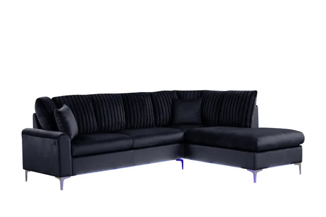 CANDY BLACK SECTIONAL WITH LED LIGHTS
