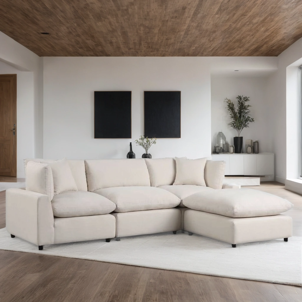 SKY SAND LINEN MODULAR SECTIONAL SET