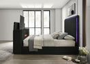 Switch VILLA BLACK PLATFORM BED WITH TV STAND AVAILABLE IN QUEEN AND KING SIZES 3 image