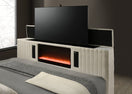 Switch VILLA OFF WHITE PLATFORM BED WITH TV STAND AVAILABLE IN QUEEN AND KING SIZES 3 image