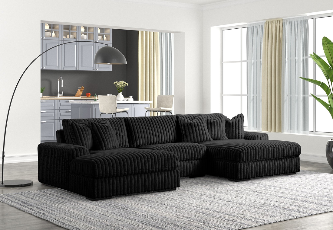 XL SUNDAY2 - BLACK 3PC SECTIONAL